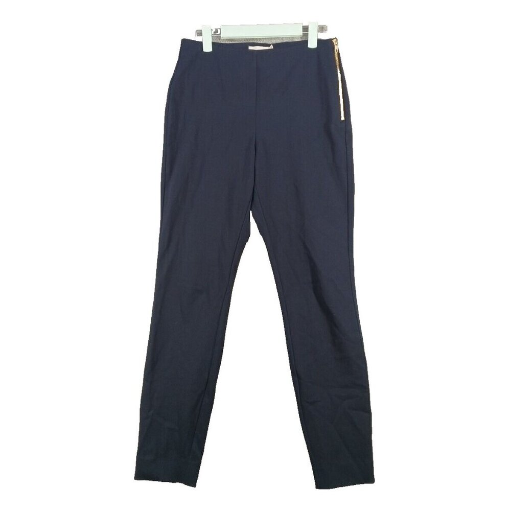 HOLLY-WHYTE Office Skinny Pants Size M(8-10) W30 L31 Blue Woven Stretchy